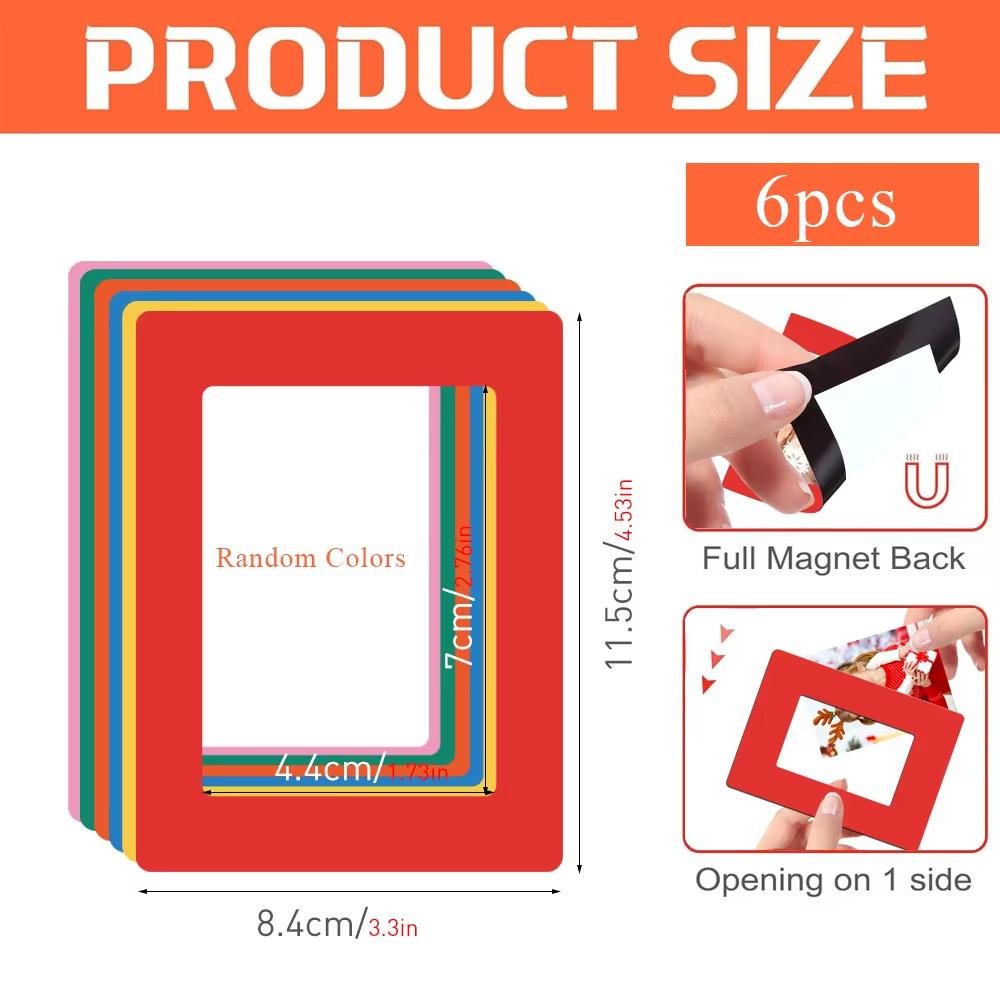 

6pcs/set Magnetic Picture Frames for Refrigerator 4.7*6.3inch Photo Display Refrigerator Label for Home Office School