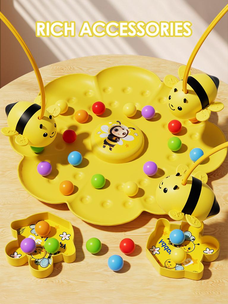 Kids Bee Magnetic Bead Toys Parent Child Interactive Board Game Fun Toys for Boys Girls Party Bee Hooking Toys Christmas Gifts