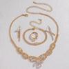Jewelry wholesale fashion new necklace earrings bracelet ring set shiny bride jewelry two-piece set with accessories