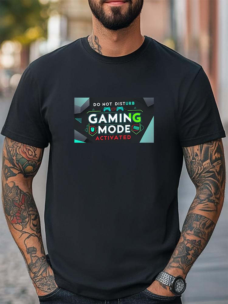 Do Not Disturb Gaming Mode Activated Graphic Casual Tee Unisex T-Shirt Women Men Unisex T-Shirt