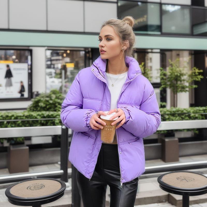 Women's Winter Jacket 2026 Winter Women High Collar Thicken Warm Cottonjacket Women Pure Callor Casual Parkas Women's Coat
