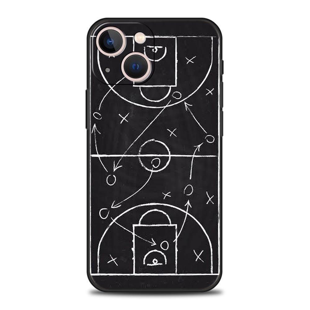Football Basketball Tactical Board Phone Case Cover for iPhone 17 16 15 14 13 12 11 Pro Max 17Air Plus Shockproof Soft TPU Shell