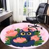 1pc Floral Cat Office Round Area Rug,  Mat Suitable For Office, Under Office Chairs Bedroom Living Room Home Decor, Room Deco