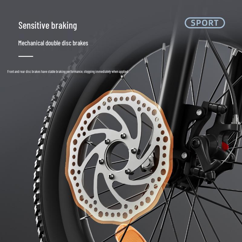 Kids' Mountain Bike: Dual-Speed, Double Disc Brake with Shock Absorption