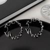 Fashion Metal Irregular Big Circle Hoop Earring for Women Exaggerated Silver Colour Twisted Personality Earrings Jewelry Gift