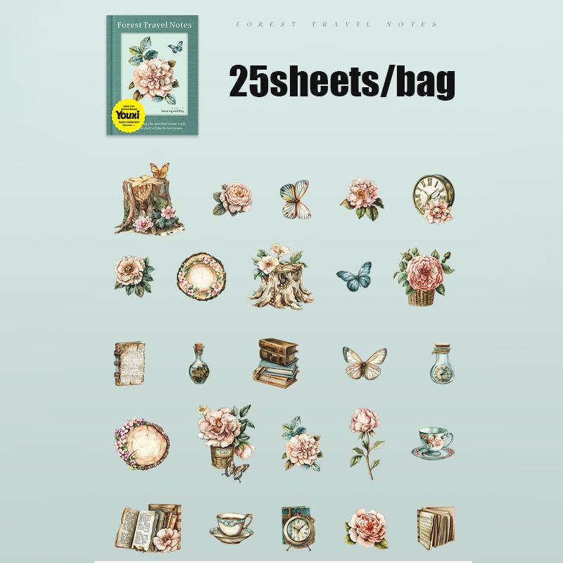 Mr.Paper Forest Journey Series Cute Hard Card Stickers - Decorative Student Supplies Garden Landscaping Themed Handbooks