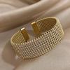 Vintage Weave Cuff Bracelet Waterproof Braided Mesh Bracelet Open Cuff Bangle  Men Jewelry