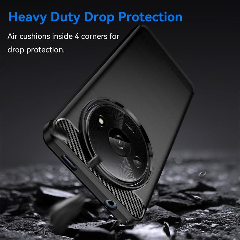 For Cover Xiaomi Redmi A3 Case For Redmi A3 Bumper Anti-knock Soft Silicone Carbon Fiber Back Case For Redmi A3 Case 6.71 inch