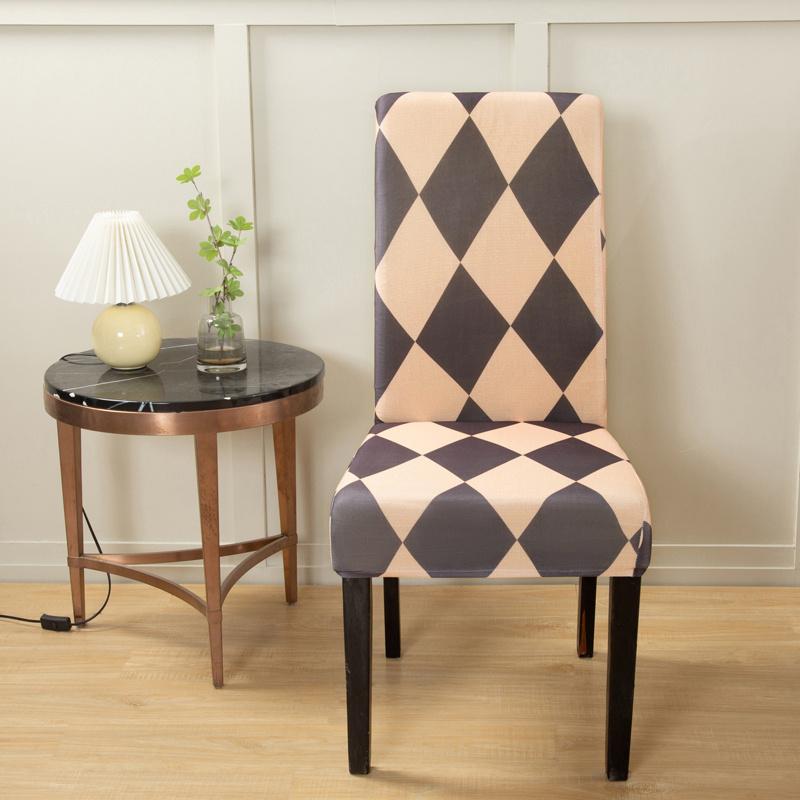 1PC Geometric Chair Cover for Dining Room Elastic Universal Seat Slipcovers for Kitchen Wedding Banquet Housse De Chaise
