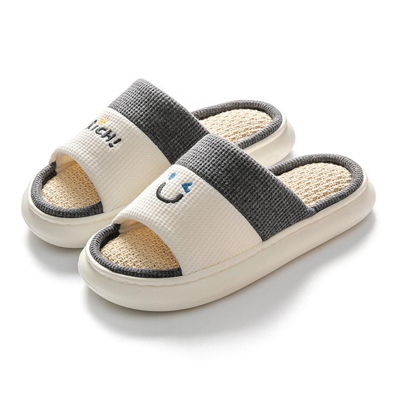 

Four Seasons Women s and Men s Indoor/Outdoor Cotton-Linen Slippers - Comfortable, Thick-Soled for Spring, Summer, and Autumn. Size 42-43 (recommended for 41-42)