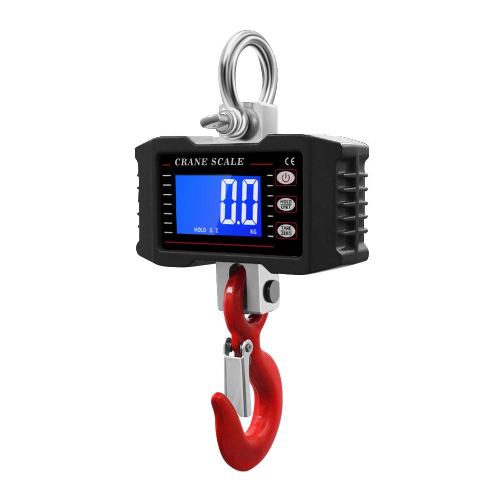 

1000kg 2204lbs Crane Scale LCD Backlight Digital Portable Heavy Industrial Hanging Hook Scales Rechargeable with Remote Control чёрный