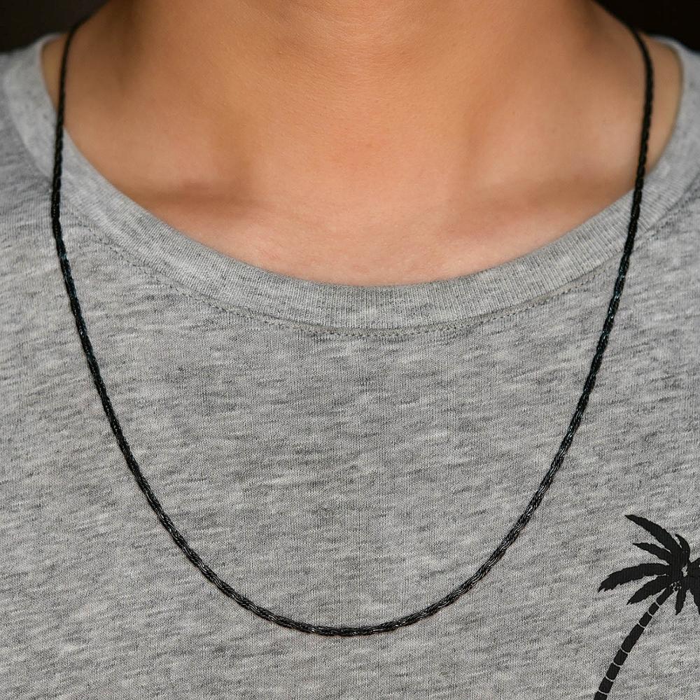 2mm Vintage Flat Chain Gold/Steel/Black/Rose Stainless Steel Necklace for Women And Man Jewelry Gifts