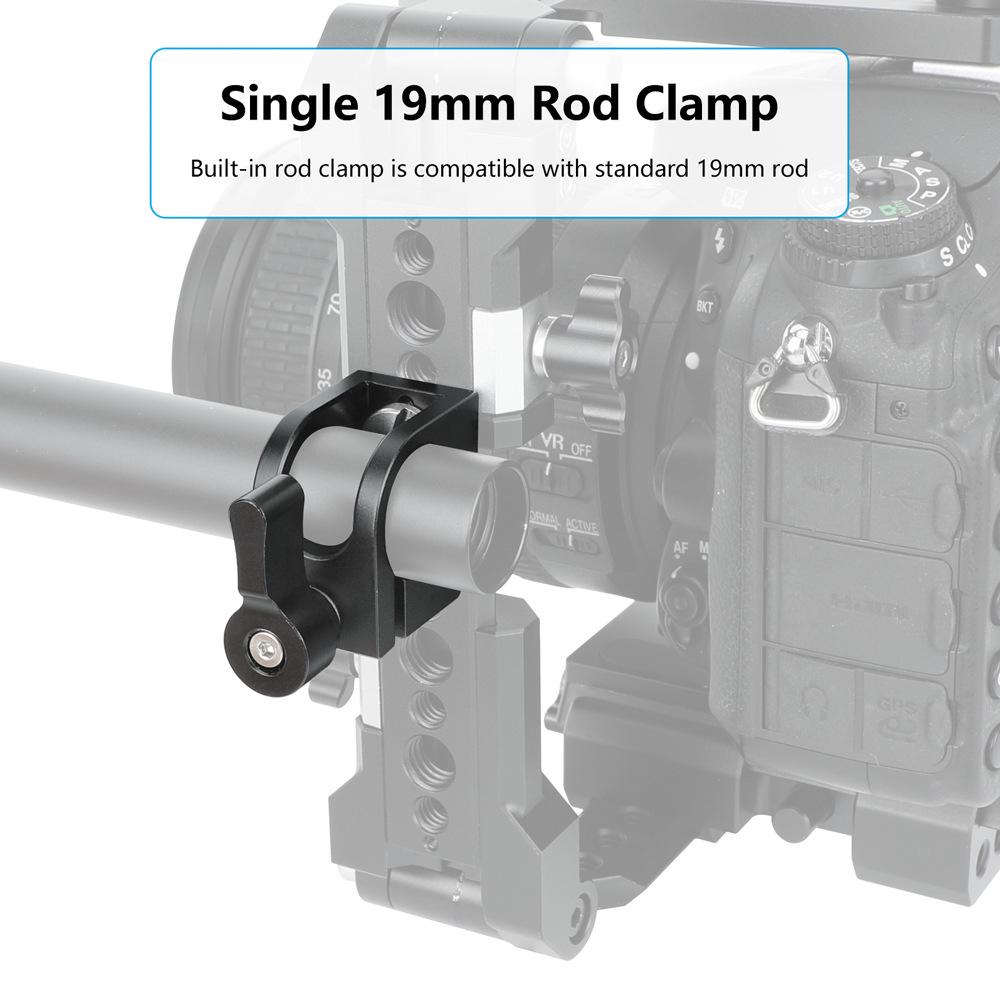 HDRIG 19MM Klemme mit Einzelbohrung und 3/8 Arri Lokalisierungsaufnahme, Universalklemme für 19MM Rundstange.