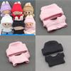 Labubu Doll Baby Clothes Rag Doll Threaded Knitted Flanged Hat + Knitted T-shirt Set Gift