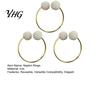 Table Decorations for Weddings 3Pcs Faux Pearl Napkin Rings, Reusable Metal Holders, Elegant Rings Banquets Dinner Parties Decor Holders