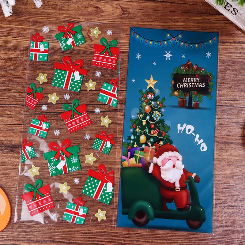 50Pcs Merry Christmas Cellophane Bags With Twist Ties Xmas Candy Gift Bags Year'S Eve Christmas Party Decoration