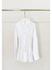 2024 Women's Summer Long Sleeve Shirt Dress with Turn-Down Collar and Waist Tie