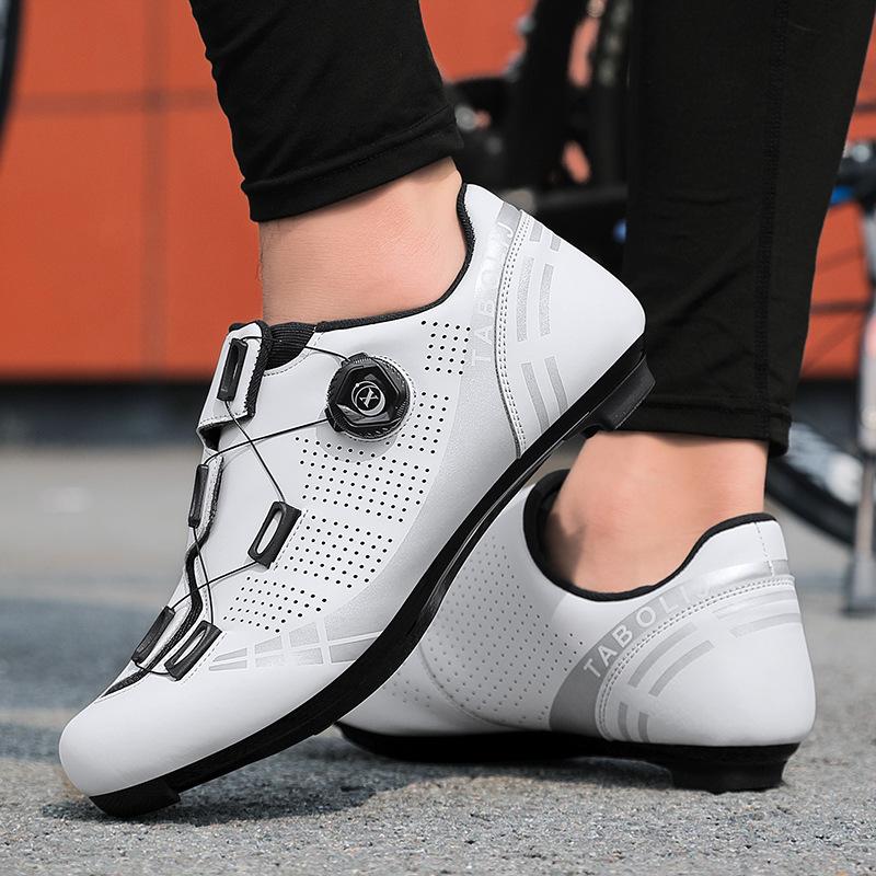 New cycling shoes with locks Double buckle lock shoes Men's and women's road cycling power shoes Hard sole Mountain cycling Rubber sole