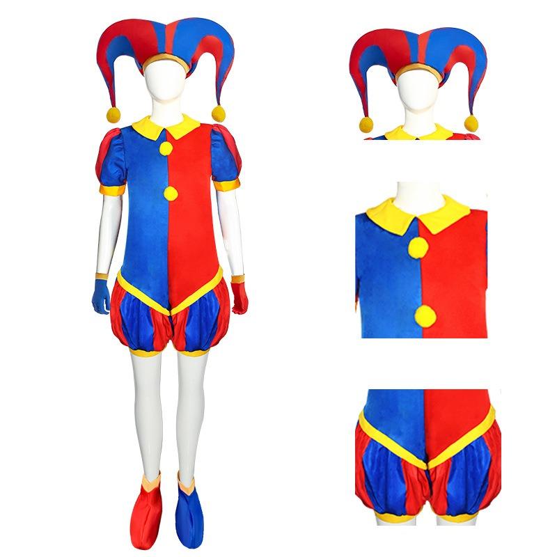 Het Geweldige Digitale Circus Pomni Ragatha Cosplay Kostuum met Hoed Handschoenen Anime Halloween Carnavalsfeest Outfits 120 blue