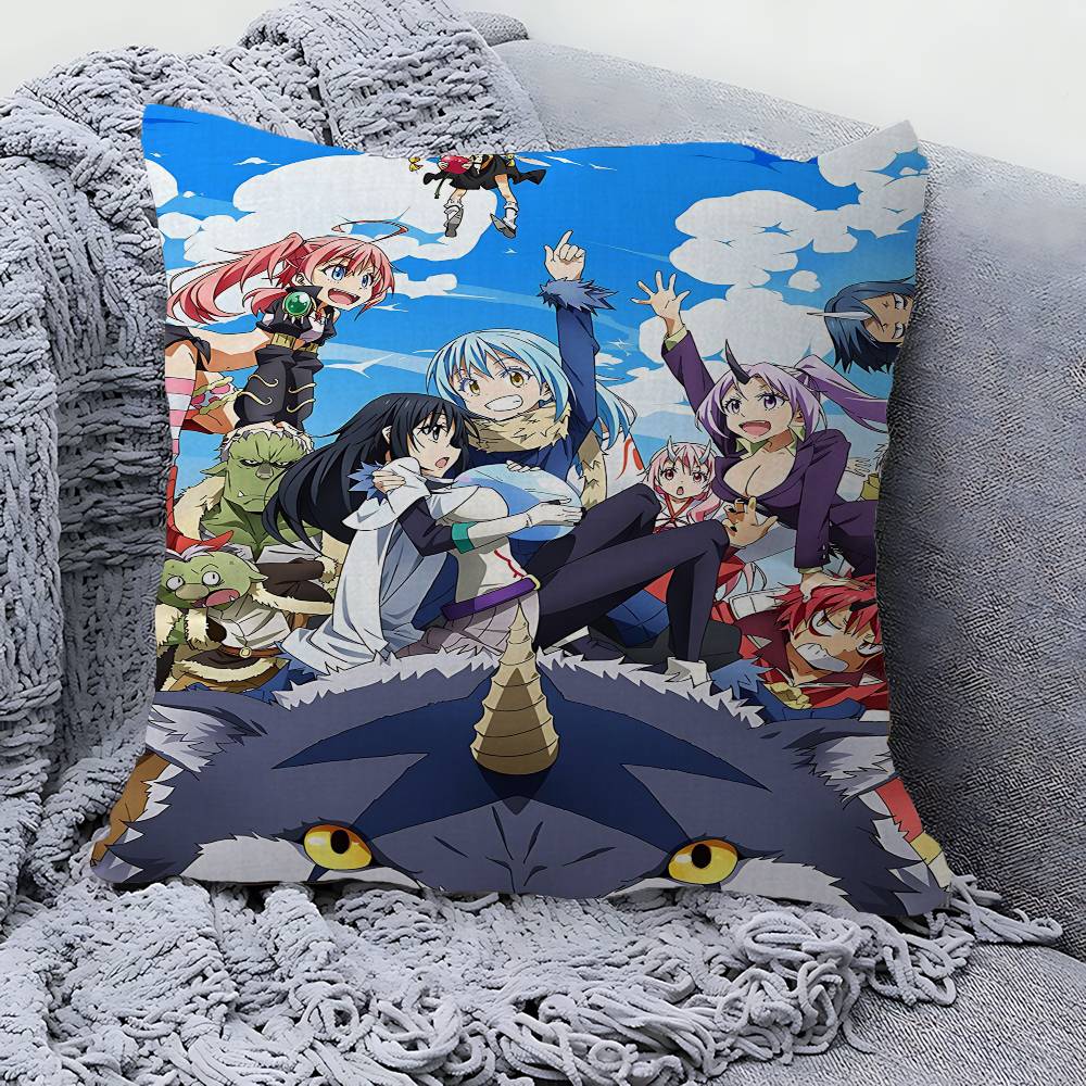 Anime Tensei Shitara Slime Datta Cushion Cover Polyester Sofa Cushions Decorative Throw Pillows Home Decoration Pillowcover