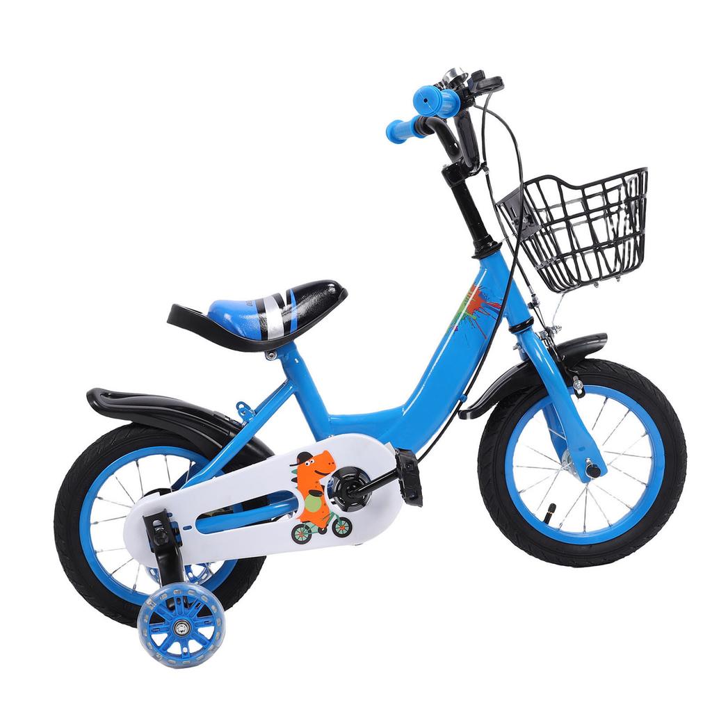 Kids Bike for Boys Girls Ages 3 10 Years Old Iron with Training Wheels Basket Adjustable Seat for Outdoor Riding Cycling