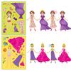 6 Photos/pack of Pink Princess Face Change Stickers Little Girl Cartoon Cute DIY Princess Make A Face Puzzle Stickers