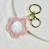 5pcs Floral PU Leather Keychain Mirrors Makeup Accessories Portable Makeup Keychain Accessories Key Chains For Women