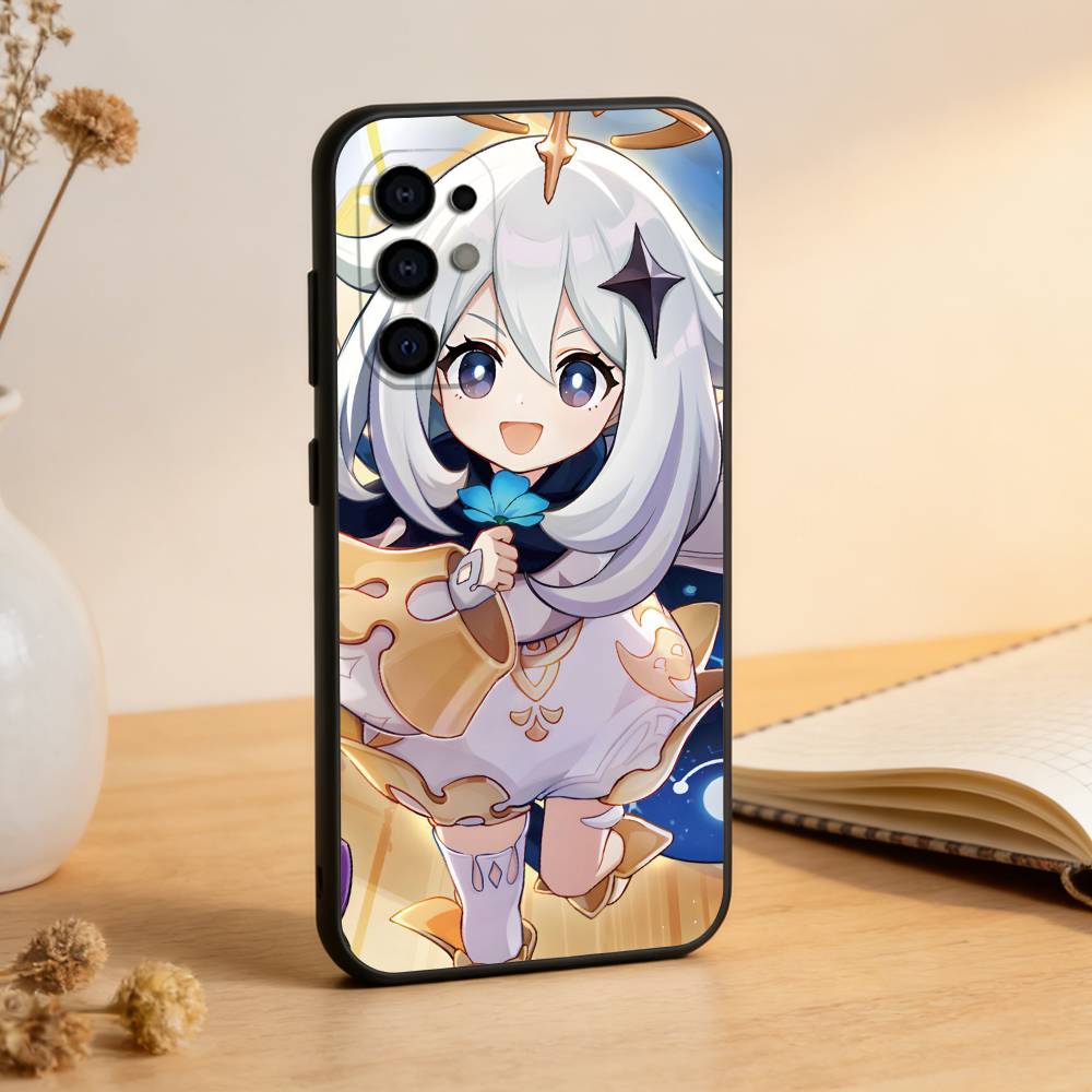 G-Genshin Impact P-Paimon Phone Case For Samsung S25,S24,S21,S22,S23,S30,Ultra,S20,Plus,Fe,Soft Silicone Black Cover