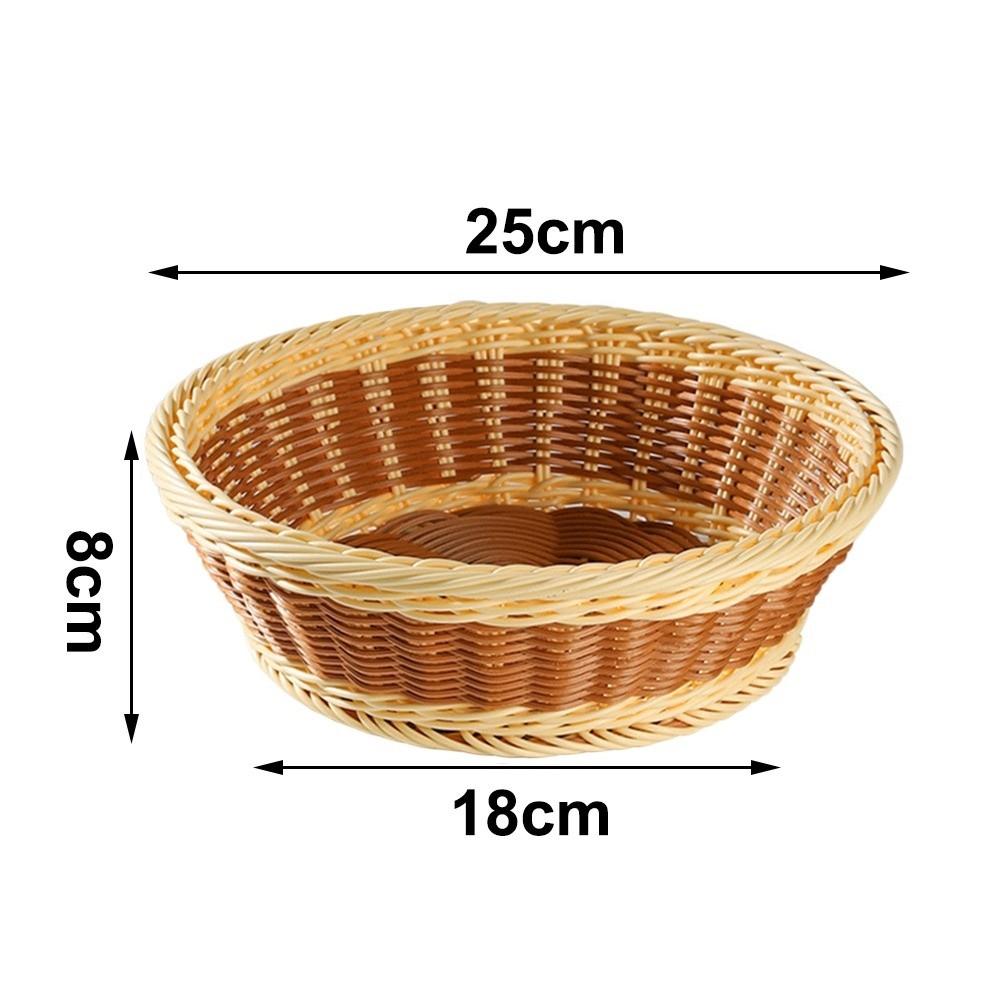 Handgeflochtener Kunst rattan Korb Runder Lebensmittelaufbewahrungskorb Praktische Aufbewahrungsbox Küche