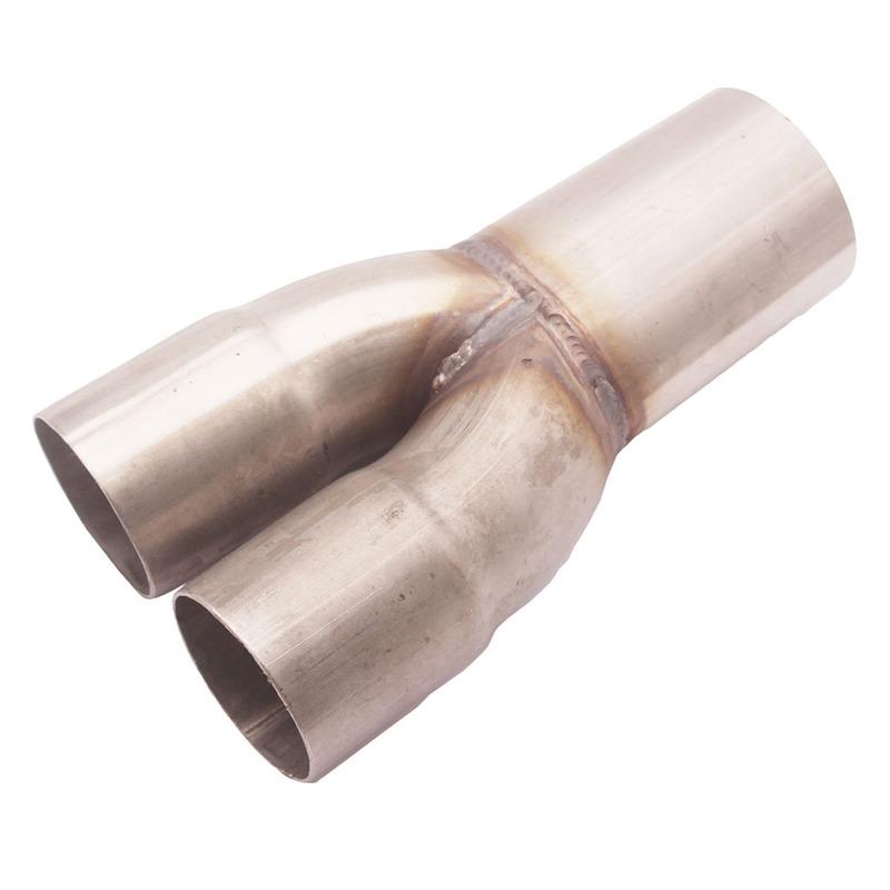 2-1 Stainless Exhaust Merge Collectors Dual 2" ID to Single 2.5" OD Silver