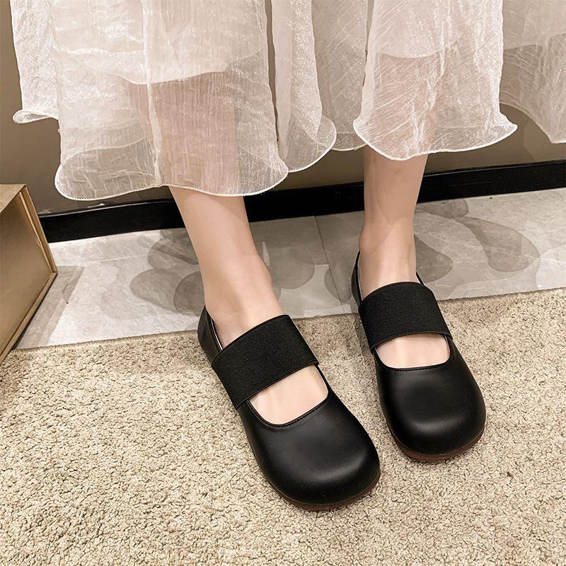 Mode Damen Ballerinas Runde Zehen Mokassins Mary Jane Schuhe für Damen Hohe Qualität Mode Koreanischer Stil Großhandel Schick Spitze Frühling 39 Schuh