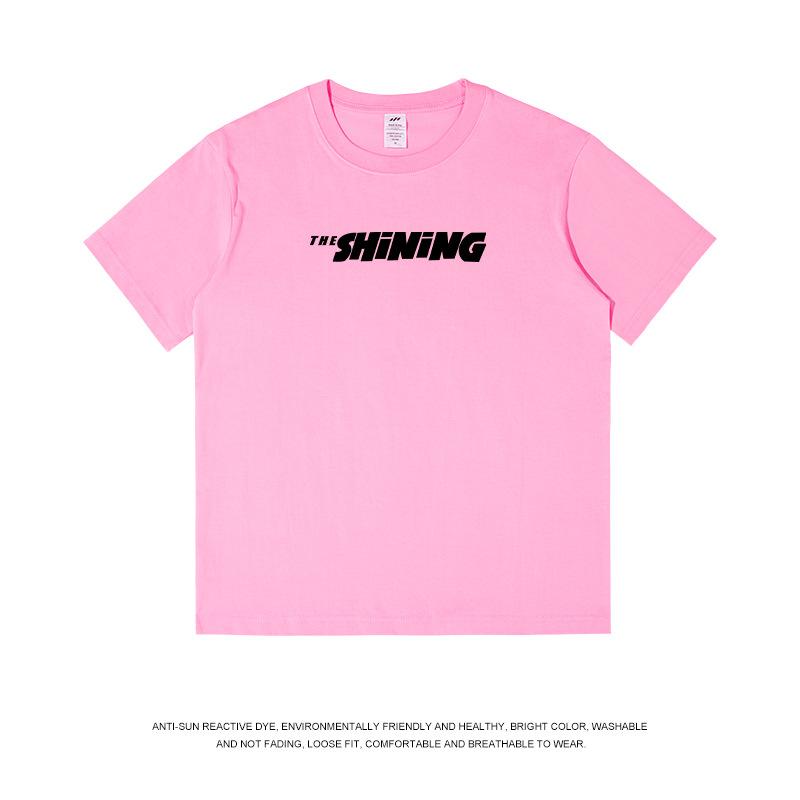 Casual Short-Sleeved T-shirt Boys Heavy Cotton Minimalist Design Letter Printing T-shirt Top Female Summer