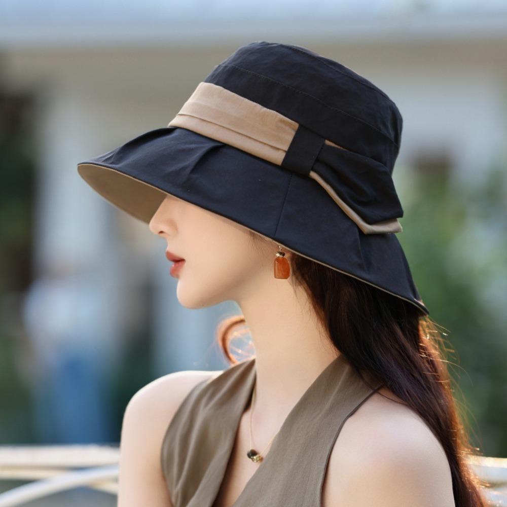 

Thin Style Ladies Sun Hat Solid Color Basin Cap Outdoor Dome Fisherman Hat Camping Trip чёрный
