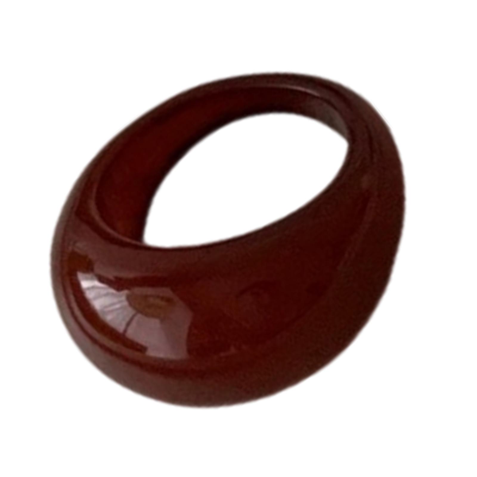 

Гладкое глянцевое кольцо-шинка из смолы с дугообразным дизайном, удобный аксессуар для пальца для повседневной носки и особых случаев красный