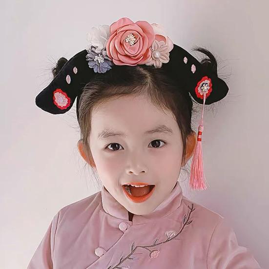 Girl Flower Tassel Hair Hoop Cosplay Princess Headwear Chinese Ancient Hairband