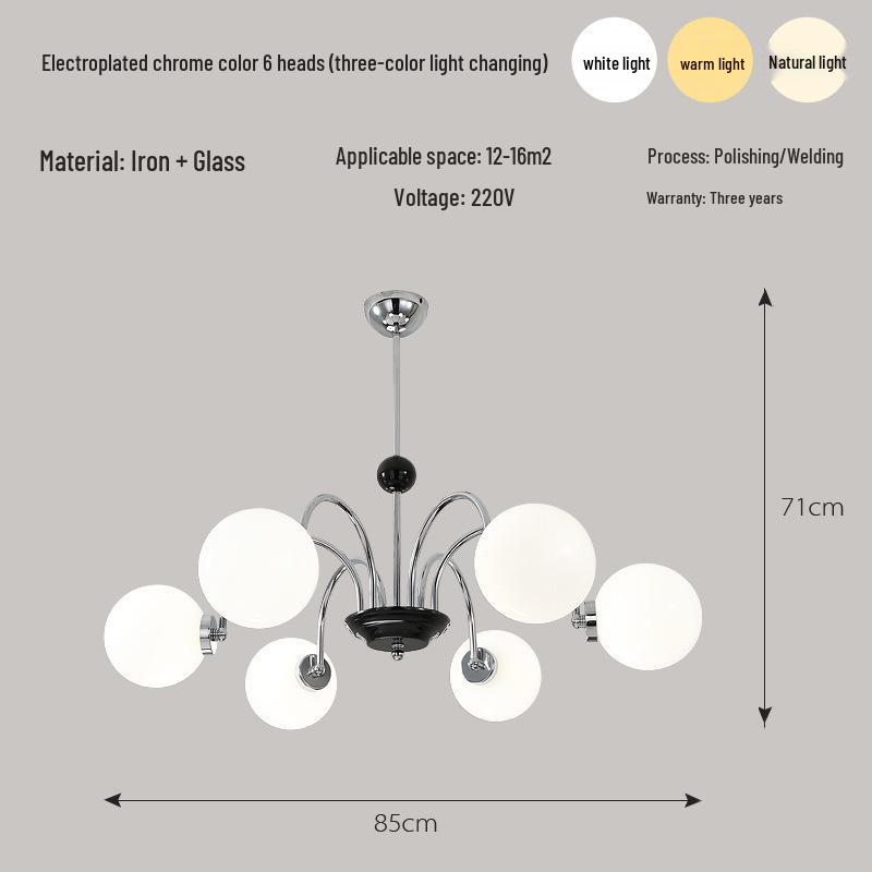 French Minimalist Chandelier: Mid-Century Sputnik Light for Living Room, Bedroom, Dining Area - Romantic Cream Style Lighting