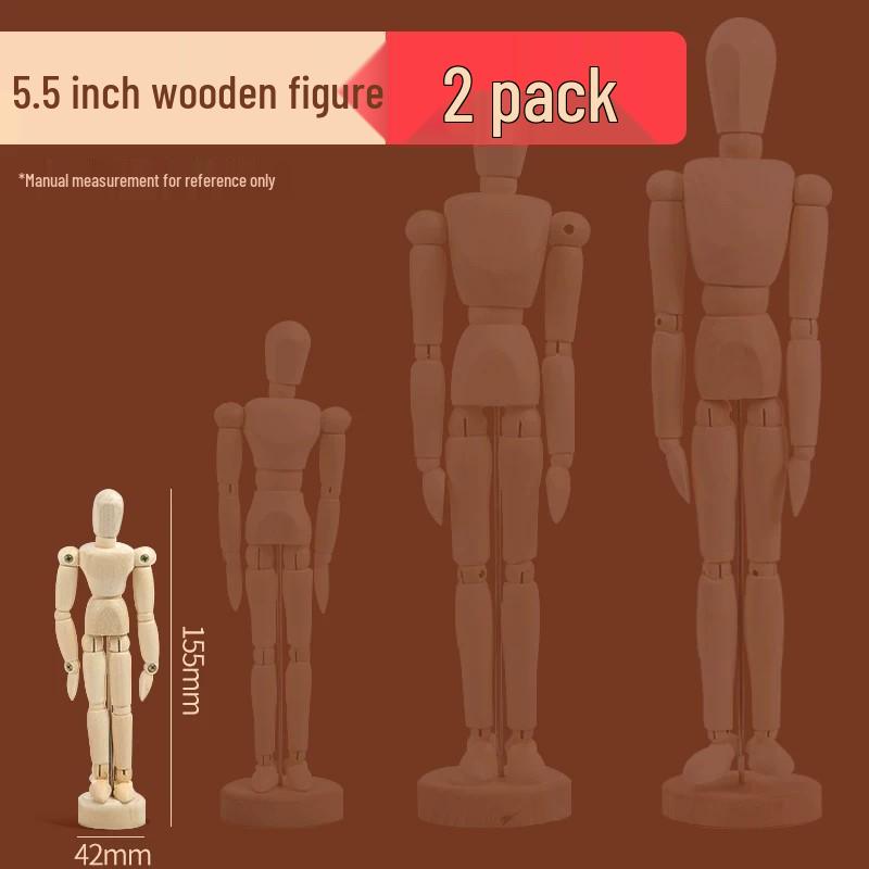 12-Inch Flexible Wooden Jointed Figure Model for Sketching and Painting