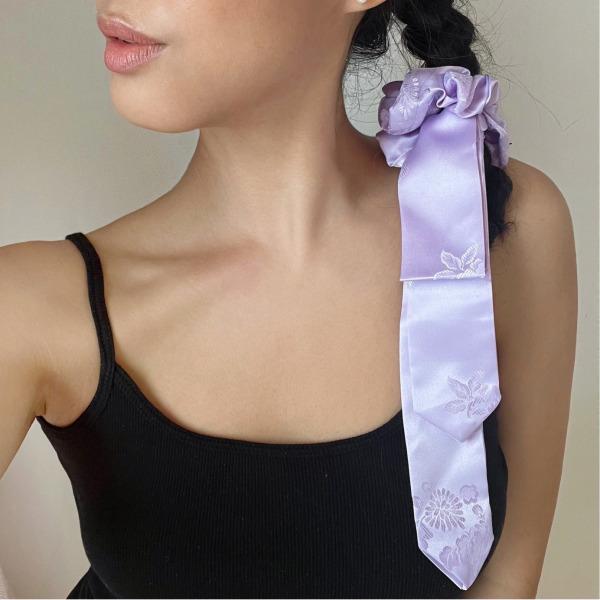 Hanbok Danggi Scrunchie-Lilac,Red