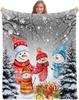 African American Black Santa Claus Throw Blanket, Christmas Snowflake Xmas Gifts Winter Holiday, Soft Plush Flannel Fleece for