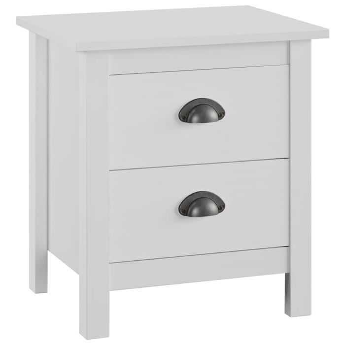 VidaXL Tables de chevet Hill Range 2 pcs Blanc 46x35x49,5cm Pin solide
