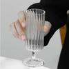 Heat Resistant Crystal Ribbed Glass Cup Goblet Wine Glasses Coffee Mug Champagne Drinkware for Wedding Decoration Candle Holders