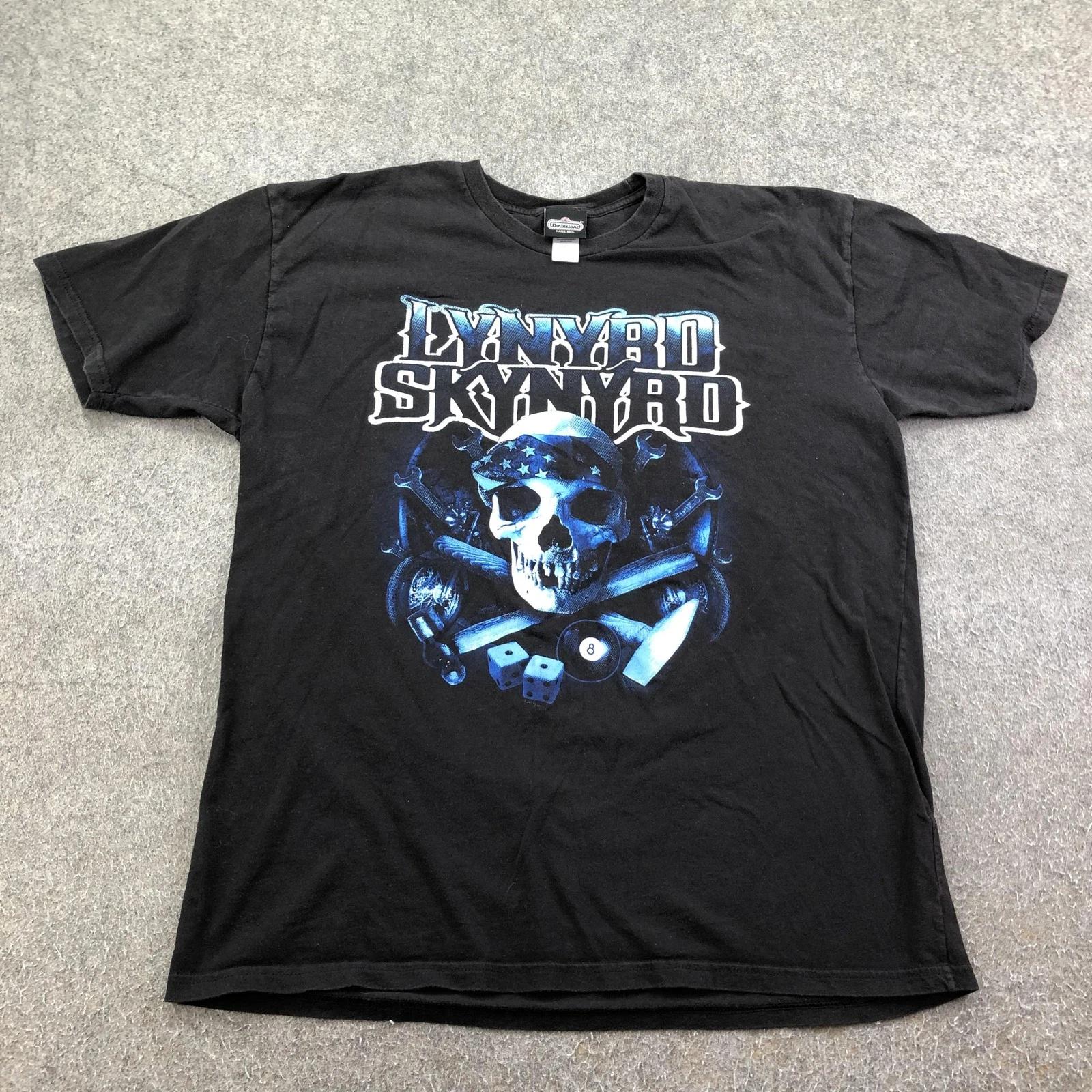 

Lynyrd Skynyrd Shirt Mens XL Black Skull Dice 8 Ball Graphic Band Rock Music L