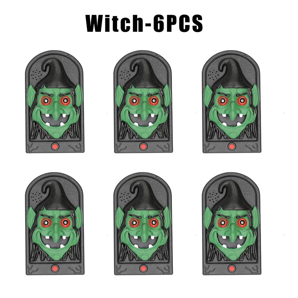 Halloween Pumpkin Light Skull Head Button Sound Haunted House Decoration Glowing Prank Doorbell Prop Scary Fun Party Supplies