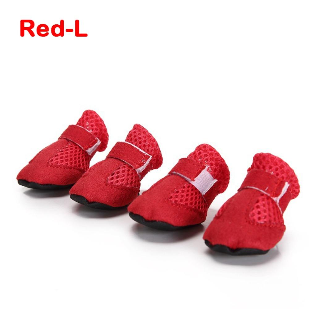 4pcs/set Soft-soled Dog Shoes Mesh Pet Sandals New Poodle Dog Shoes for Small Dogs Puppies