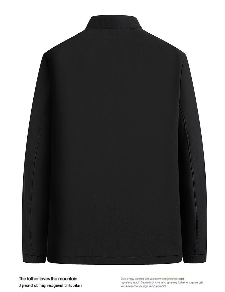 2025 Autumn/Winter Men's Cotton Business Jacket - Thick, Loose Dad Coat with Stand Collar for Casual Wear