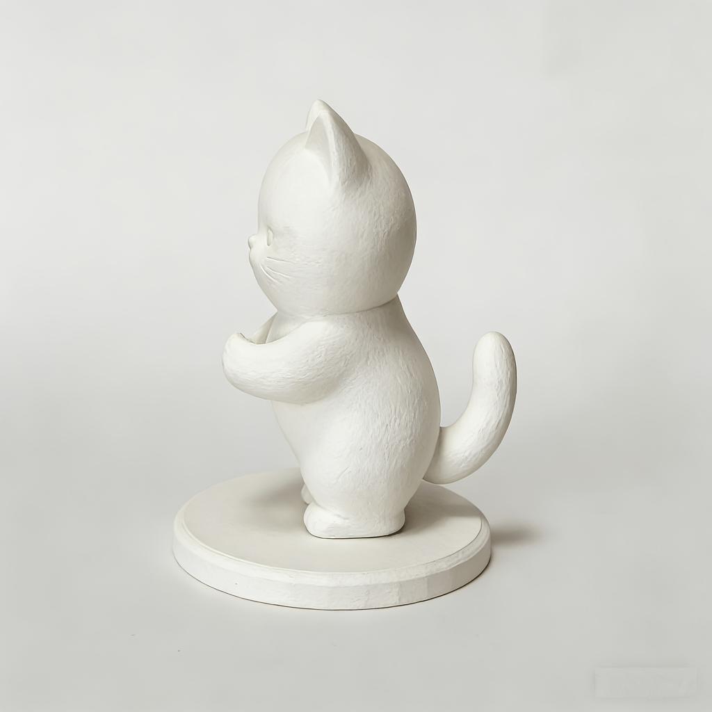 1pc Adorable Cat Base Pen Holder, Kitten Shape Desktop Stationery Organizer for Pens Markers, Decorative Desk Accessory
