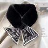 Winter Scarf Women's Knitted New Korean Version Student Thickened Warm Plush Scarf Woolen Cross Wool Collar