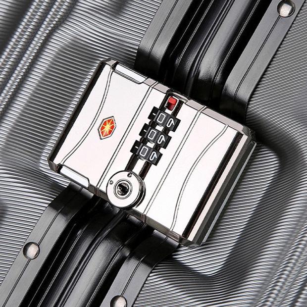 24-Inch Fashionable Aluminum Trolley Suitcase with Silent Wheels and Large Capacity for Women and Students