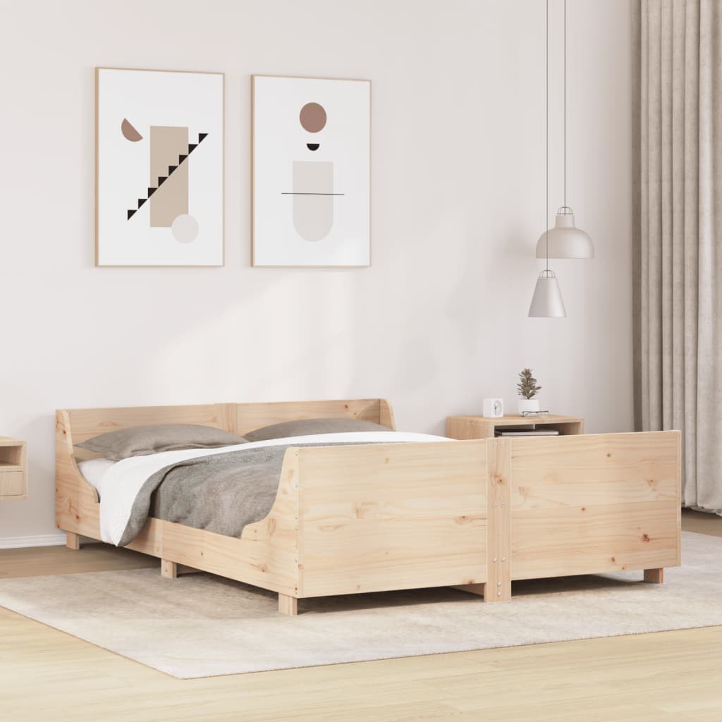 Vidaxl Rama Łóżka Bez Materaca, 120X200 Cm, Lite Drewno Sosnowe