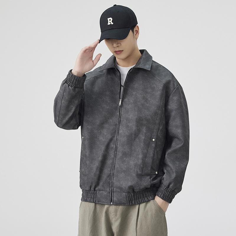

Men s Jacket Tie-dye Retro Fashion New Lapel Trend Youth Autumn and Winter Loose Casual 3XL